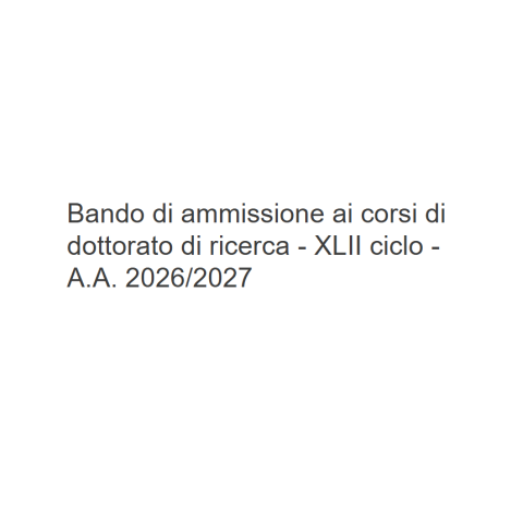 bando dottorato XLII ciclo 26-27